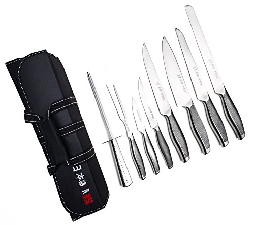 8-teiliges Ross Henery Professional Edelstahl-Messerset im japanischen Stil mit Schutzhüllen und Nylon-Tragtasche - 2