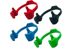 YuCool 4 PacksThumbs Up Cell Phone Stands,Adjustable Flexible Cellphone Tablet Stand,Mobile Smartphone Mount Cradle Tablet Computer Display Holder for Compatible for Desk Desktop-4 Colors