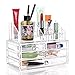 Premium Beauty Cosmetic Organiser Display Stand with 4 Drawers (2 parts 20 sections) - Clear Acrylic - Great for Storing Nail Polish Varnish, Lipsticks, Makeup sets, Brushes, Jewellery, Earrings, Arts & Crafts - presented by GlamRok Stars