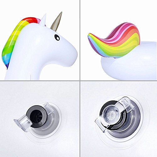 Inflatable Unicorn Pool Float, Outdoor Swimming Pool Floatie Float Lounge Toy Bed with Rapid Valves for Kids 02