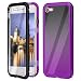 Produktbild iPhone 7 Hülle Magnetisch, iPhone 8 Hülle 360 Grad Panzerglas, Wafly Metallrahmen+Transparent Gehärtetes Glas Vorne und Hinten Ganzkörper-Koffer Schutzhülle Case für iPhone 7/8, 4,7''-Silber zu Lila