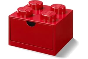 Room Copenhagen Desk Drawer 4 knobs LEGO-Cajón de Escritorio con 4 pomos, apilable, Color Rojo, pequeño, sólido, roja, (40201730)