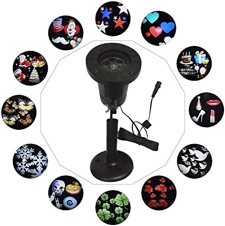 Mirocle 12 Patterns Indoor Outdoor Waterproof Magic LED Light Projector with Wireless Remote Control Lights Show for Christmas, Holiday, Party, Landscape, and Garden Decoration UK Plug