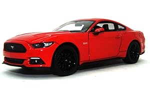 Welly Ford Mustang GT, Rot 2015 Maßstab 1:24 - Metall/Kunststoff - Fertigmodell