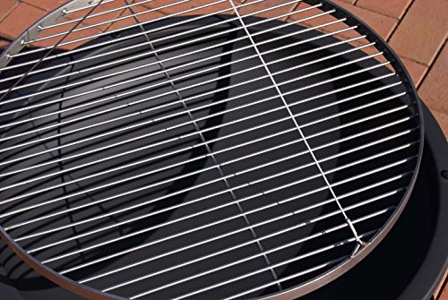Edelstahl Grillrost 80 cm / nur 15 mm Stababstand ! Schwenkgrill , Qualitätsedelstahl V2A mit 3 Aufhänge-Ösen – stabile & schwere Ausführung Rund Grill Neu - 4