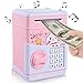 Produktbild Kinder Cartoon Musical Elektronische Geld Bank Sicherheit Sparschwein Mini ATM Passwort Münzen Geld Spardosen Voice & Musik Eingabeaufforderung, Code Lock für Kinder Spielzeug Geschenke (Pink Rabbit)
