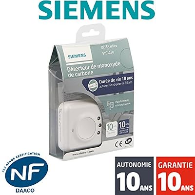 Siemens - Détecteur de monoxyde de carbone (CO) NF Siemens Delta Reflex 5TC1260 Autonomie 10 ans - Garantie 10 ans