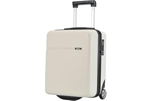 BONTOUR CabinOne EasyJet Valise Bagage à Main 45 x 36 x 20 cm 2 roulettes Trolley sous siège Bagages à Bord, Blanc