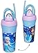 Produktbild Trinkbecher / Trinkflasche - mit gedrehten Strohhalm & Deckel - " Disney die Eiskönigin - Frozen " - 350 ml - Becher / Sommerglas - Trinklernbecher - Plastikbecher - z.B. Limonade Erfrischung Sommer - Smoothie Becher Trinkglas Trinkflasche - Trinkgläser Einmachglas / Einweckglas - Kinder - Mädchen & Jungen - Glasbecher - völlig unverfroren Prinzessin Elsa Anna Arendelle - Olaf