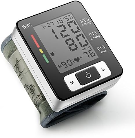 Blood Pressure Monitor, JUNMO Wrist Blood Pressure Monitor Cuff Wrist Electronic Sphygmomanometer for Home Use, Visible the Systolic, Diastolic and Pulse Rate, Irregular Heartbeat Indicator, Two User Modes ,FDA Certified-Black