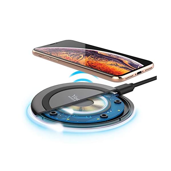 Wireless Charger,YOOTECH 7.5W Wireless Ladestation für iPhone 11/11 Pro/11 Pro Max/XS MAX/XR/XS/X/8/8 Plus,10W Galaxy S10+/S10/S10e/Note 9/S9/S9 Plus/Note 8/S8/S8 Plus/S7/S7 Edge usw.[ohne Netzteil] – Bild 3