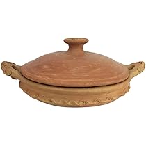 Tajine Marocchino In Terracotta Artigianato Vulcano | 37x28 Cm, Rosso, Per 6-8 Persone - Foto 12