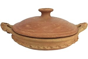 ARTIGIANATO VULCANO Tajine marocchino Pentola Marocchina Berbera in terracotta naturale