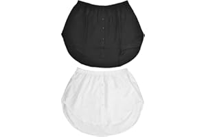 emperoch 2PCS Shirt Extenders Ladies, Adjustable Fake Top Lower Sweep Skirt Shirt Extender for Women Layering, Miniskirt Shirt Extender Hem Extender (Black, White)