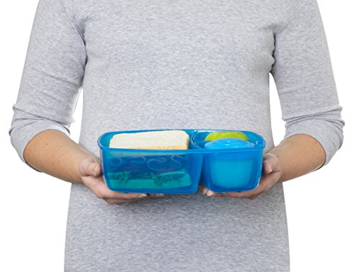 Sistema Lunch Triple Split Lunchbox mit Joghurttopf, 2 Liter, plastik, blau / grün, 24.5 x 20 x 9.1999999999999993 cm - 4