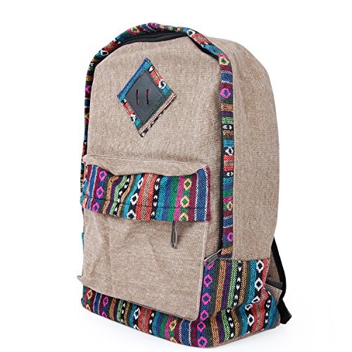 Preisvergleich Produktbild DSstyles Rucksack Jahrgang Beiläufig Stil Reise Rucksack Schulbeutel Rucksäcke für Jungen Mädchen - Caqui