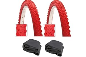 KENDA CICLOSPORTMARKET 2 x Copertone 26 X 1.95 Rossi + 2 x Camera d'Aria 26 X 1.95 VALVOLA Italiana Standard per Bici Mountain Bike/MTB - Consegna 24 Ore
