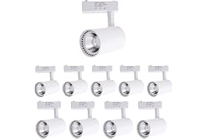 Jandei - Pack x10 Foco Techo Led Carril 30W, Blanco Frio 6000K, 2200 Lúmenes, 220V 50-60Hz Monofásico, Aluminio Vestidor, Escaparate, Tienda, Oficina. Color Blanco