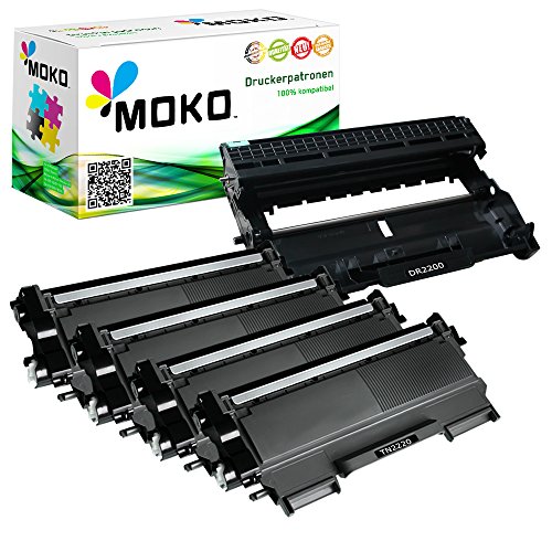 1 Trommel und 4 Tonerkasseten kompatibel zu Brother TN2220: Brother MFC-7360 N / MFC-7360 Ne / MFC-7460 DN / MFC-7470 D / MFC-7860 DN/ MFC-7860 DW