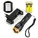 Produktbild Taschenlampe Akku Klein Hochleistung - Superhelle LED Handgerät-Taschenlampe - Tragbare Wasserdichte Taschenlampe im Freien mit Einstellbarem Fokus und 5 Leuchtungsmodi (Black)
