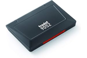 Trodat Cuscinetto Classic 9052 per Timbri Manuali, Misura 110 x 70 mm, Colore Rosso, Struttura in Plastica Riciclata al 95% e Feltro, Inchiostro a base di acqua e Indelebile