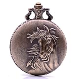 Herren-Quarz-Taschenuhr mit analogem Anhänger in Form Eines Pferdes und Einhorn, Antikes Geschenk