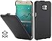 Produktbild StilGut UltraSlim Case, Hülle Tasche aus Leder für Samsung Galaxy S6 edge+, schwarz