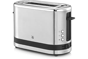 WMF KITCHENminis Grille Pain 1 Fente Design Extra Compact Pour toutes les Cuisines 7 niveaux de Brunissage Réchauffe Viennoiserie Inox Cromargan Haute Qualité 600W 0414100011