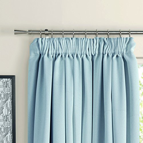 H.Versailtex Gardine blickdichte, Ballad Blau VerdunkelungsGardine mit Kräuselband, Energiespar & Wärmeisolierend, 2 Stück 182 CM x 166 CM (H x B), 2er-Set - 2