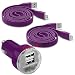 Produktbild Fonetic Solutions Kompatibel mit Viliv X70 EX 17,8 cm (7 Zoll), 12 V/24 V, kompakt, kleine Bullet, USB Dual Port Kfz-Reiseadapter, Ladegerät und 2 x 1 m Micro-USB-Ladekabel