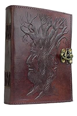 ROOGU Arbre de la vie - Vintage Journal intime en Cuir de Buffle NOUVEAU TYPE DE PAPIER de coton fait main en Inde