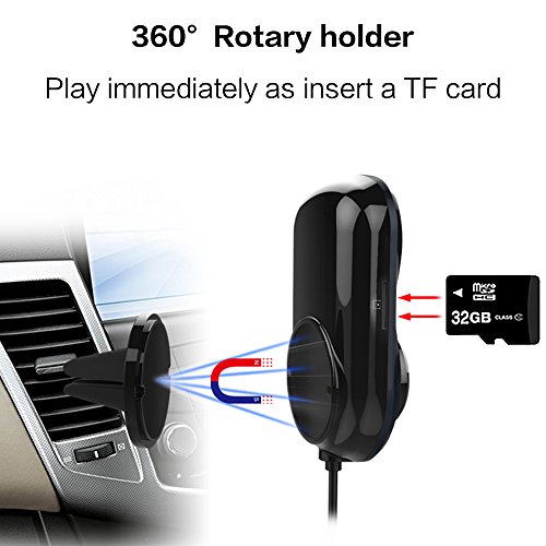 Trasmettitore FM Bluetooth 4.1, Caricabatteria da Auto con 2 Porte USB e Cavo 120cm, Bluetooth Radio Adattatore da Auto Kit, Chiamate Vivavoce, Supporta Carta TF, Caricatore USB per Smartphone, GPS, Lettori iPod, Altri Dispositivi Bluetooth