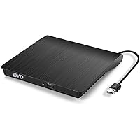 External CD Drive, USB 3.0 Portable CD/DVD +/-RW Drive Slim CD/VCD ROM Rewriter Burner Floppy Superdrive for Laptop…