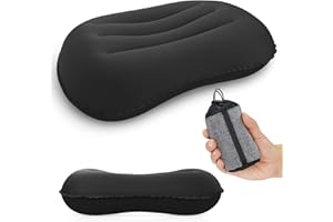 JOVRUN Ultralight Inflatable Pillow for Adults, Compressible Compact Comfortable Ergonomic Inflatable camping pillow with Storage Bag for Neck Support Blow Up Pillow for Hiking Camping Traveling 42*31*10cm