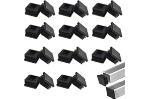 PACUM 40 Pezzi Tappi Lamellari Neri per Tubi Quadrati 30 x 30 mm - Terminale Antiscivolo in Plastica per Tubolari