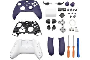 Hzxkqmil Full Housing Shell Kit Replacement for Xbox Series X/S Controller - Include Faceplates Case Middle Frame Side Rails ABXY Buttons LB RB Bumper Accessories (Purple)