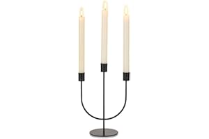 Sziqiqi Portavelas Candelabro 3 Brazos Halloween, Negro Mate Candelabro Decorativos de Velas para Centros de Mesa Fiesta Boda Navidad Mantel Decoración