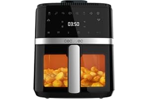 Cecotec Freidora de Aire sin Aceite de 5 L Cecofry Drip 5000 Air Fryer. 1500 W, Spray de Agua, 8 Menús, Tecnología PerfectCook, 80-200ºC, Ventana, Luz Interior y Panel Táctil