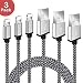 Produktbild lPhone Ladekabel IceFrog 3 * 1.5M Nylon Lange USB Kabel für Phone X 8 7 SE 6S 6 5 5C 5S Plus Pad Mini Air Pro(Silber)