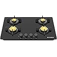 Faber 4 Burner 78cm Hob |Auto-Ignition| HOB PRIME HT784 CRS BR CI AI |Metal Knobs| Cast Iron Pan Support|Hob/Cooktop Hybrid|Black Glass Finish |5 Yrs Warranty on Glass,Valve & 2 Yrs on Burner by Faber