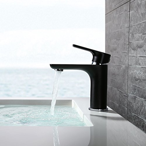 Preisvergleich Produktbild Homelody schwarz Wasserhahn Badarmatur Waschtischmischer Waschtischarmatur Einhebelmischer Mischbatterie Waschbecken Armatur für Bad