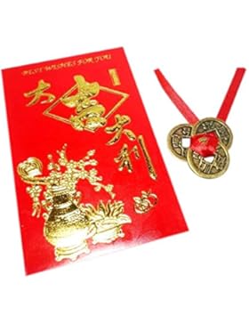 Etwas finden, verschiedenen chinesischen 3Glück und Reichtum Antik Münzen und Umschlag
