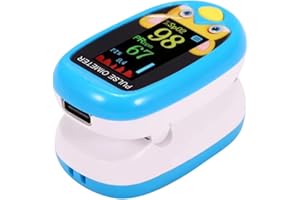 JOARDER Children Fingertip Pulse Oximeter, Oxygen Monitor for Kids Baby and Blood Oxygen Saturation Heart Rate Monitor with Automatic Shut-Down, SPO2 Pulse Oximeter, Rechargeable via USB (Blue)