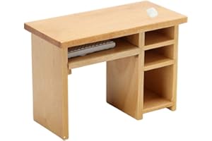 TOMAIBABY ALIPIS Puppenhaus Möbel Miniatur Holz Computer Schreibtisch Und Tastatur Modell Fee Gartenmöbel Puppenhaus Miniatur Zubehör