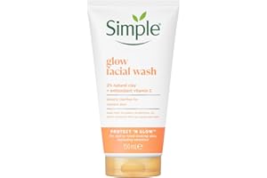 Simple Protect 'N' Glow Express Glow Clay Polish Cleanser leaves skin naturally glowing for expert facial skin care 150 ml
