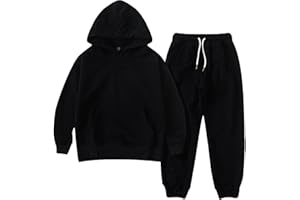 amropi Chándal Niños 2 Piezas Cálido Sudadera con Capucha y Pantalones Jogging Conjunto Ropa para 3-12 años