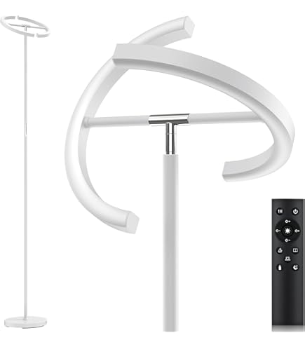 Modlicht 35 W led-vloerlamp, dimbaar, nikkel, 4200 lm, staande lampen, woonkamer met afstandsbediening en touch-bediening, 3000-6000 K, moderne vloerlamp met 1 uur, staande lamp voor slaapkamer