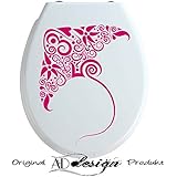 TREND DESIGN - Aufkleber für WC Toiletten Deckel ***Rochen*** (Farbauswahl)