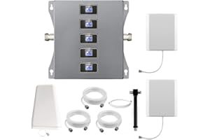 KKBSTR Amplificador 4G Repetidor Señal Movil, 5 Bandas B1/B3/B7/B8/B20, Dos Antenas Interiores