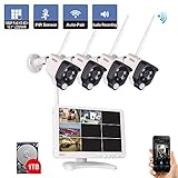 (2)【Echtes Plug&Play NVR System 】: Die wirlesse Kameras befreien Sie sich von der anstrengenden Kabelverlegung. Sie benötigen kein Verbindungskabel um den NVR mit der Kameras zu verbinden. Nach Stromanschluss verbinden sich die Kameras automatisch mit dem Recorder. Der Übertragung erreicht 300M in freier Sicht und 100M mit Störungen wie Wände. Jede Kamera kann auch als Repeater eingestellt werden, um die Funkreichweite noch 3-Fach zu verlängern.